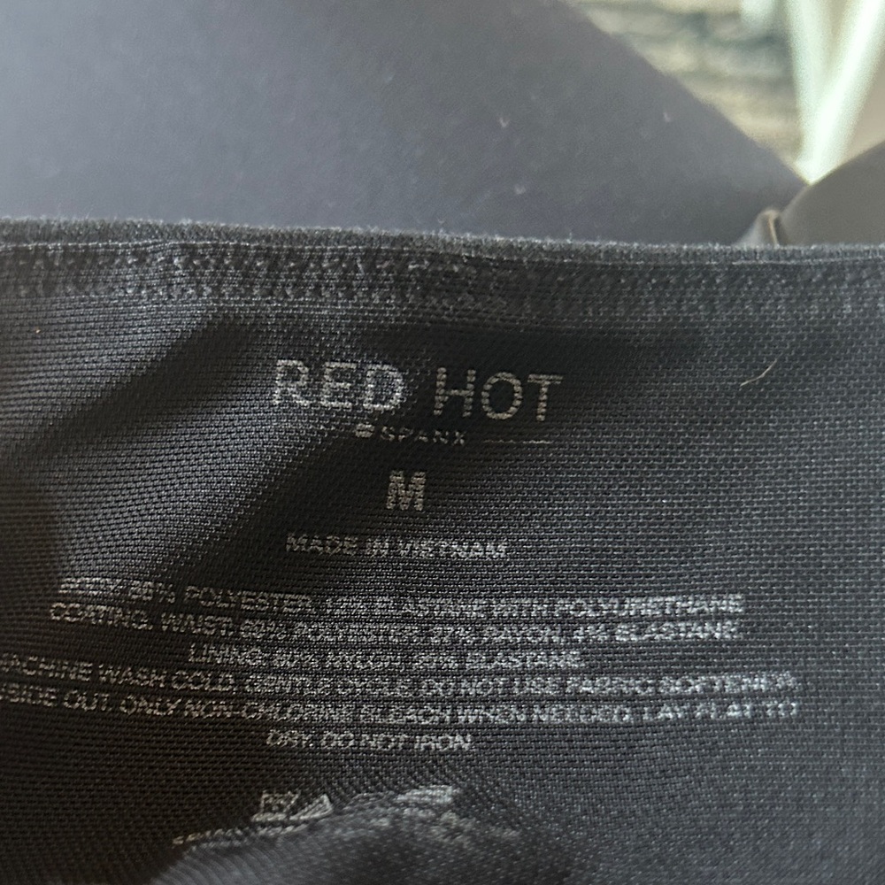SPANX Red Hot Black faux leather  Leggings